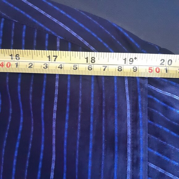 Bugathchi UOMO SZ M 100% Cotton Men's Blue Striped Button Up Shirt - Picture 10 of 12